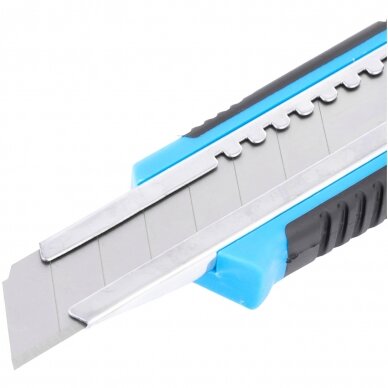 Peilis laužomomis gelęžtėmis, gumuotas,18 mm 3 Peilis laužomomis gelęžtėmis, gumuotas,18 mm 3