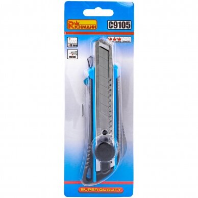 Peilis laužomomis gelęžtėmis, gumuotas,18 mm Peilis laužomomis gelęžtėmis, gumuotas,18 mm