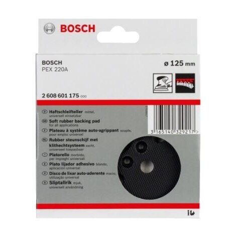 Guminis šlifavimo diskas Bosch, 125mm, PEX 220 A, 2608601175 1 Guminis šlifavimo diskas Bosch, 125mm, PEX 220 A, 2608601175 1