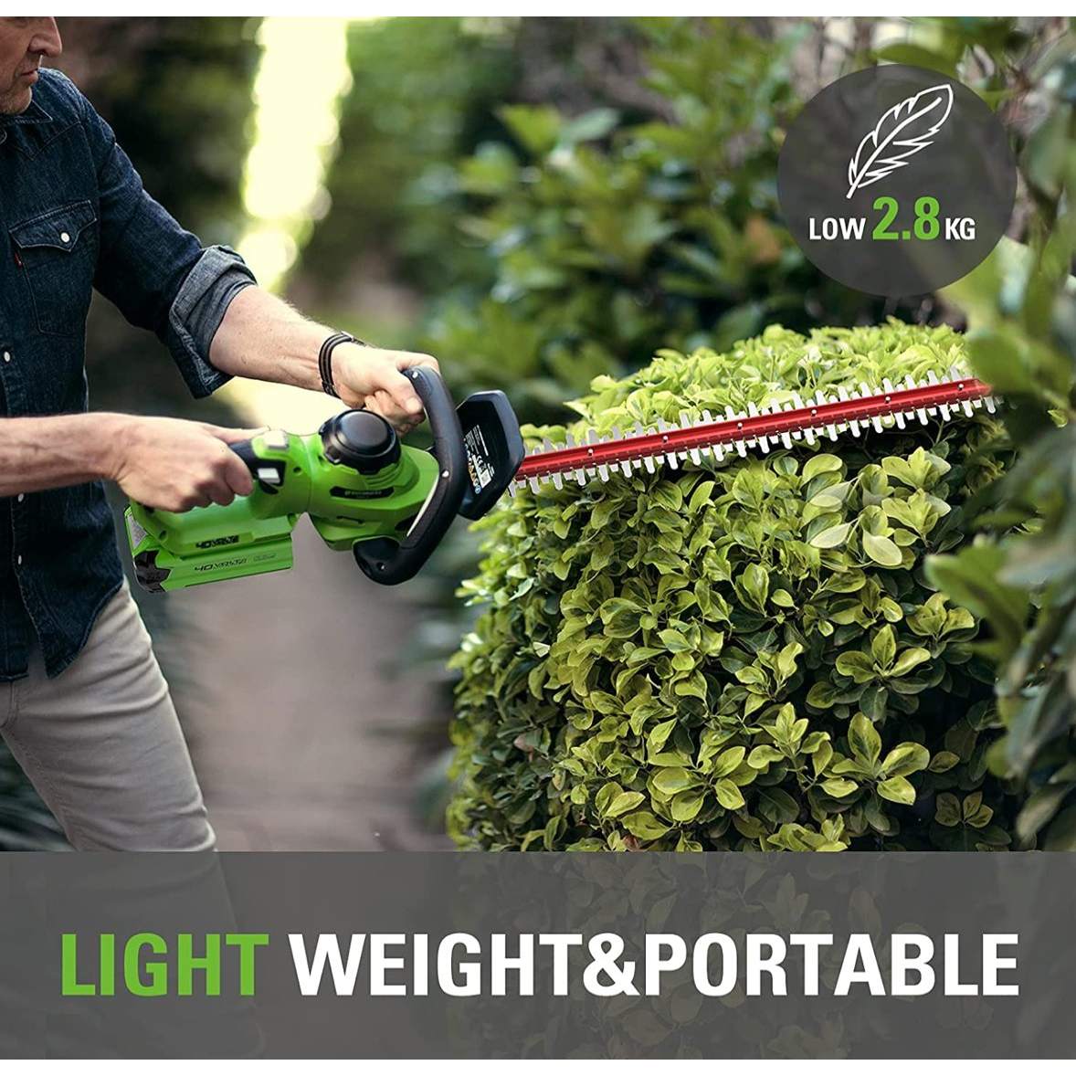 Akumuliatorinis gyvatvorių genėtuvas Greenworks G40HT61K2, 40 V, 2,0 Ah 5 Akumuliatorinis gyvatvorių genėtuvas Greenworks G40HT61K2, 40 V, 2,0 Ah 5