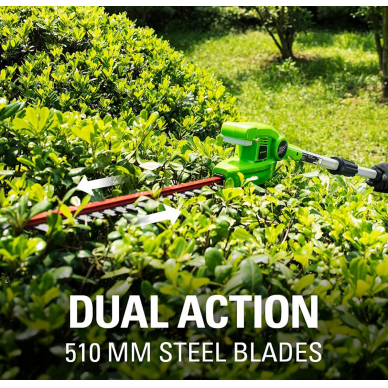 Akumuliatorinis gyvatvorių genėtuvas Greenworks G40PHAK2, 40 V, 2,0 Ah 2 Akumuliatorinis gyvatvorių genėtuvas Greenworks G40PHAK2, 40 V, 2,0 Ah 2