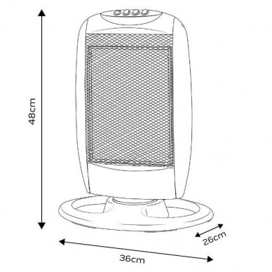Halogeninis infraraudonųjų spindulių šildytuvas NEO 90-114, 400/800/1200W 4 Halogeninis infraraudonųjų spindulių šildytuvas NEO 90-114, 400/800/1200W 4