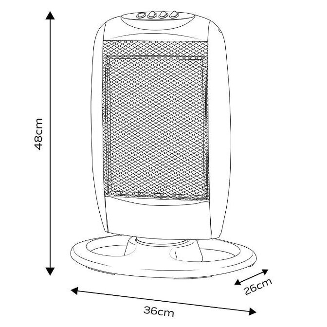 Halogeninis infraraudonųjų spindulių šildytuvas NEO 90-114, 400/800/1200W 4