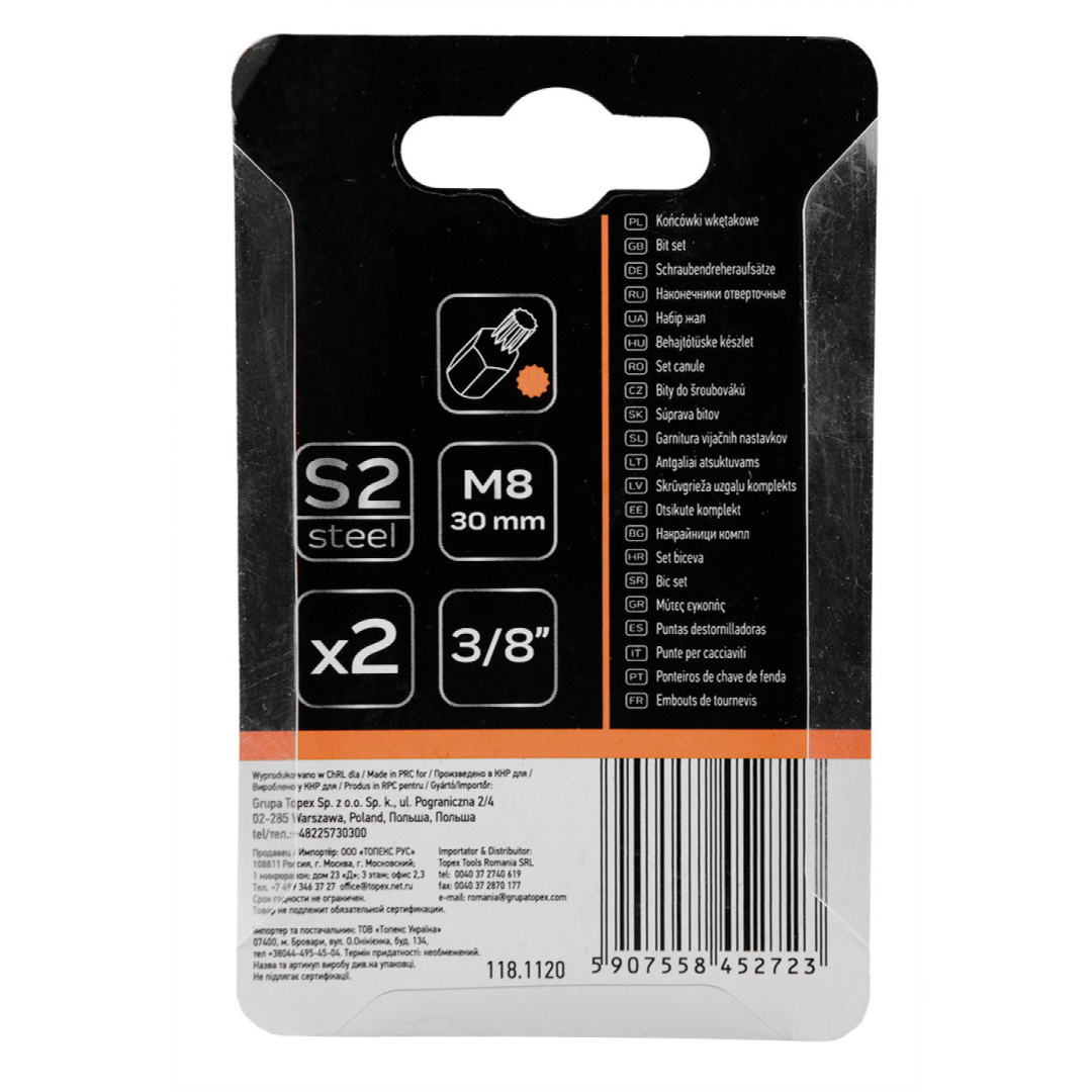 HEX Antgaliukai 6 x 30 mm, S2 x 2 vnt. 2 HEX Antgaliukai 6 x 30 mm, S2 x 2 vnt. 2