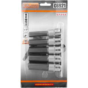 Hex tipo 1/2 galvučių rinkinys H14-H24, Richmann, 5 vnt. Hex tipo 1/2 galvučių rinkinys H14-H24, Richmann, 5 vnt.