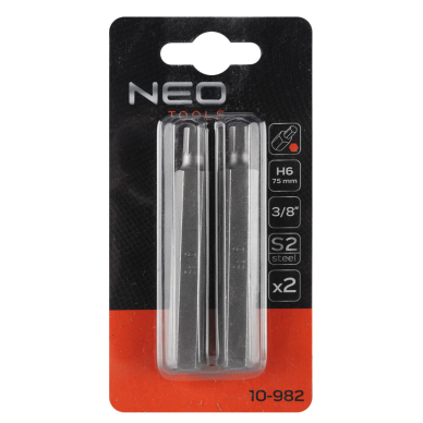 HEX Antgaliukai 6 x 75 mm, S2 x 2 vnt. 1 HEX Antgaliukai 6 x 75 mm, S2 x 2 vnt. 1