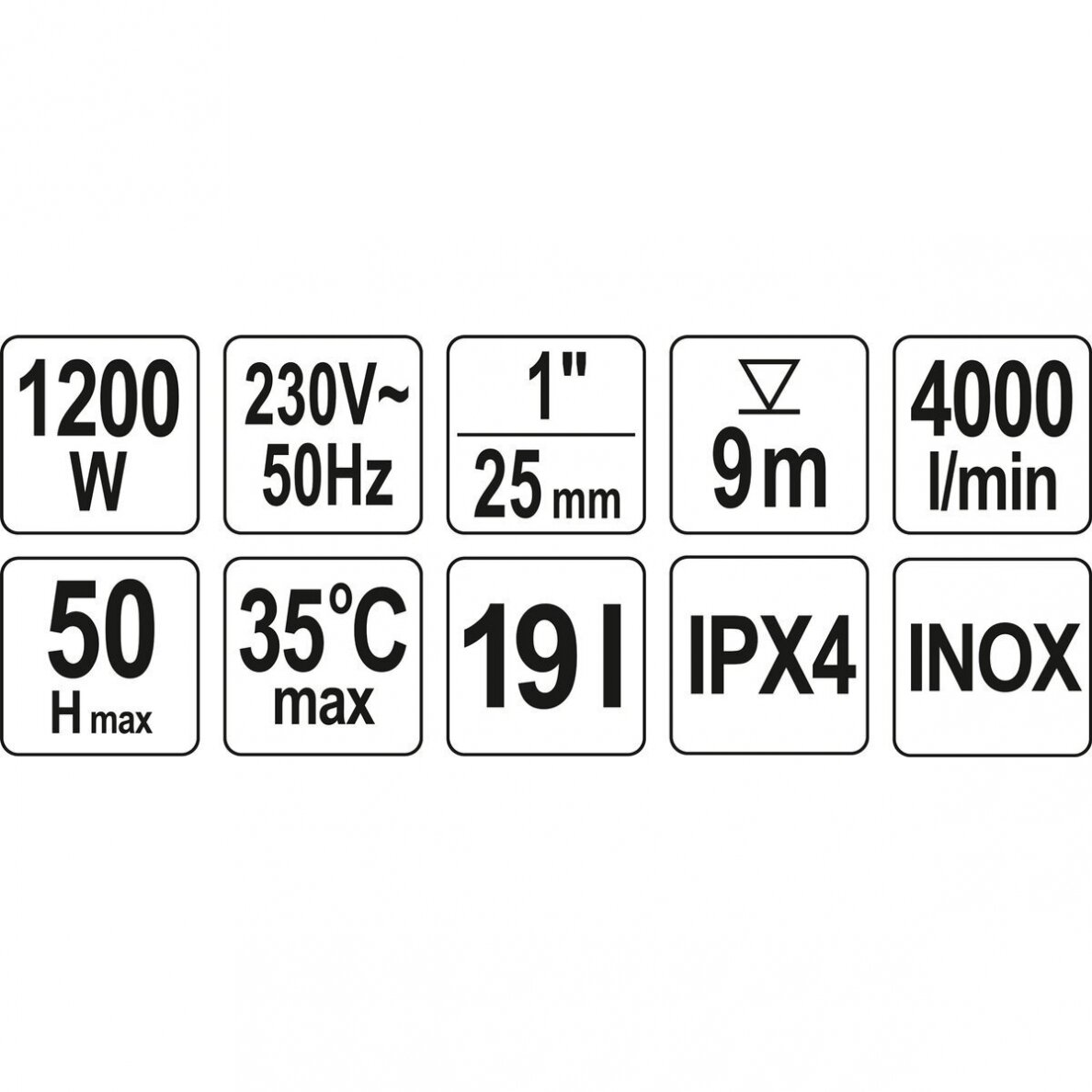 Hidroforas Yato YT-85370, 1200W (4000l/h) 2 Hidroforas Yato YT-85370, 1200W (4000l/h) 2