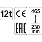 Hidraulinis cilindrinis domkratas Yato YT-17005, 12T