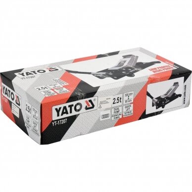 Hidraulinis domkratas ant ratukų Yato YT-17207, 85-520 mm, 2,5 t 2 Hidraulinis domkratas ant ratukų Yato YT-17207, 85-520 mm, 2,5 t 2