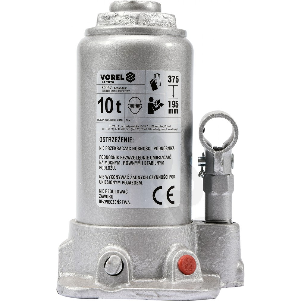 Hidraulinis domkratas Vorel, 10 t, 195- 375 mm Hidraulinis domkratas Vorel, 10 t, 195- 375 mm