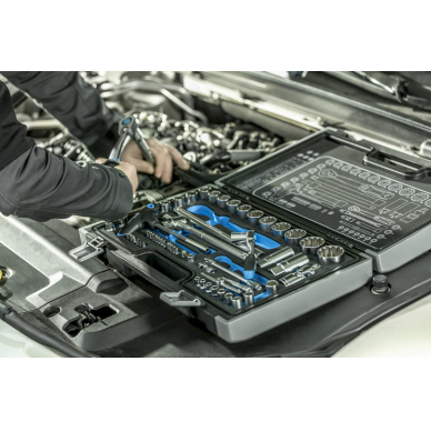 HOGERT įrankių komplektas 1/4 + 1/2 dvylikakampėmis galvomis VARIO, HT1R470 2 HOGERT įrankių komplektas 1/4 + 1/2 dvylikakampėmis galvomis VARIO, HT1R470 2