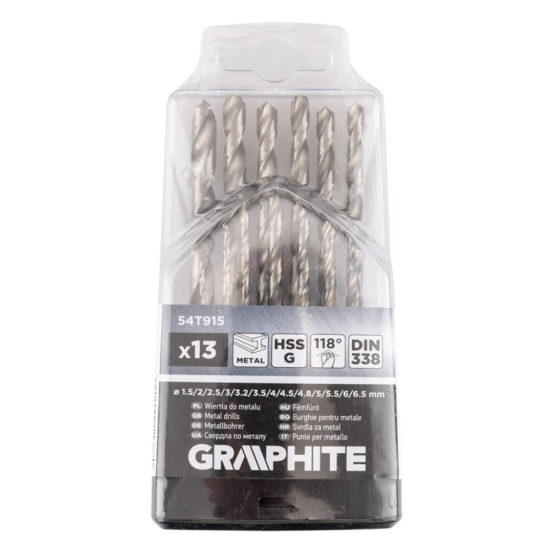 HSS -G metalo grąžtai, 1,5–6,5 mm, nustatytas 13 kompiuterių 1 HSS -G metalo grąžtai, 1,5–6,5 mm, nustatytas 13 kompiuterių 1