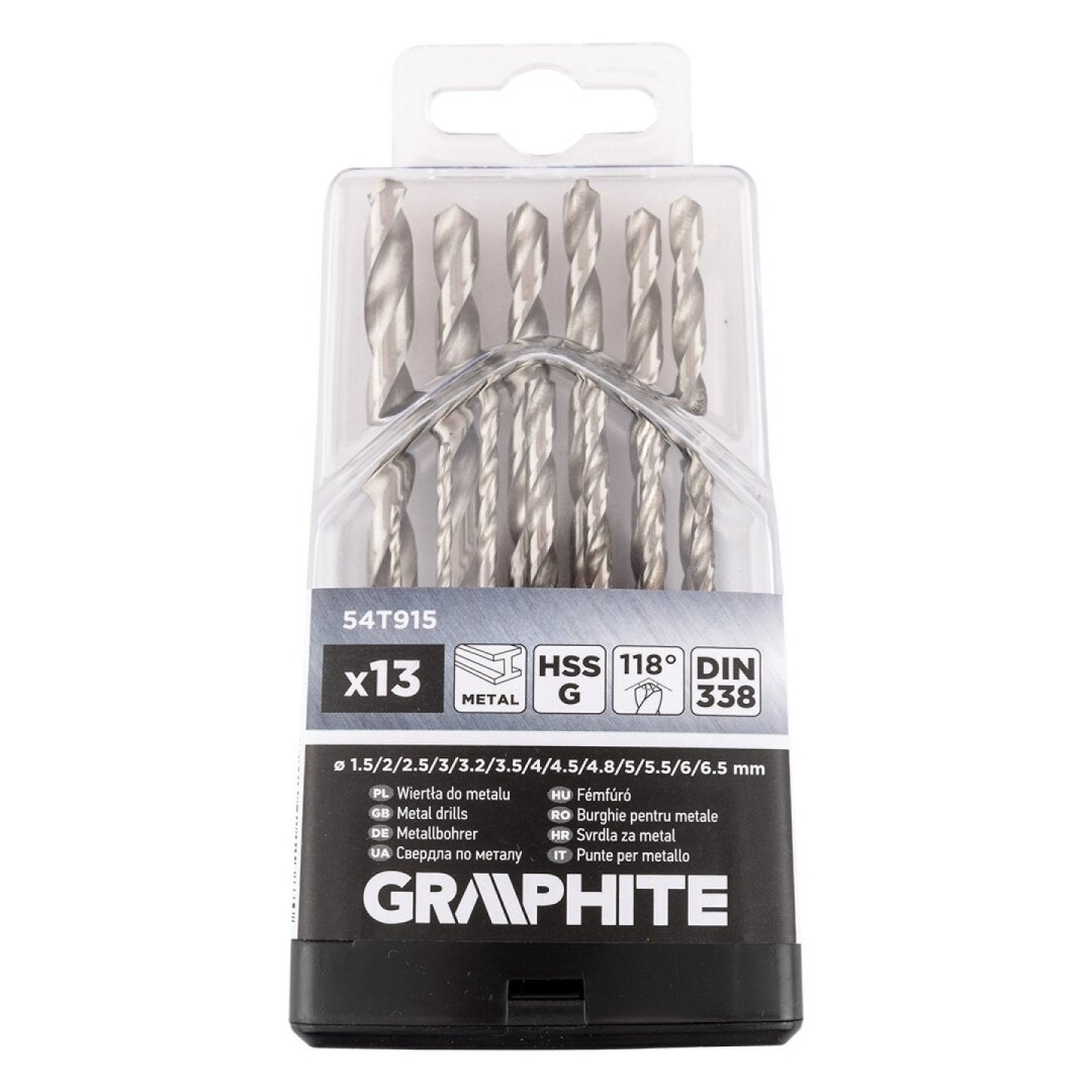 HSS -G metalo grąžtai, 1,5–6,5 mm, nustatytas 13 kompiuterių 2