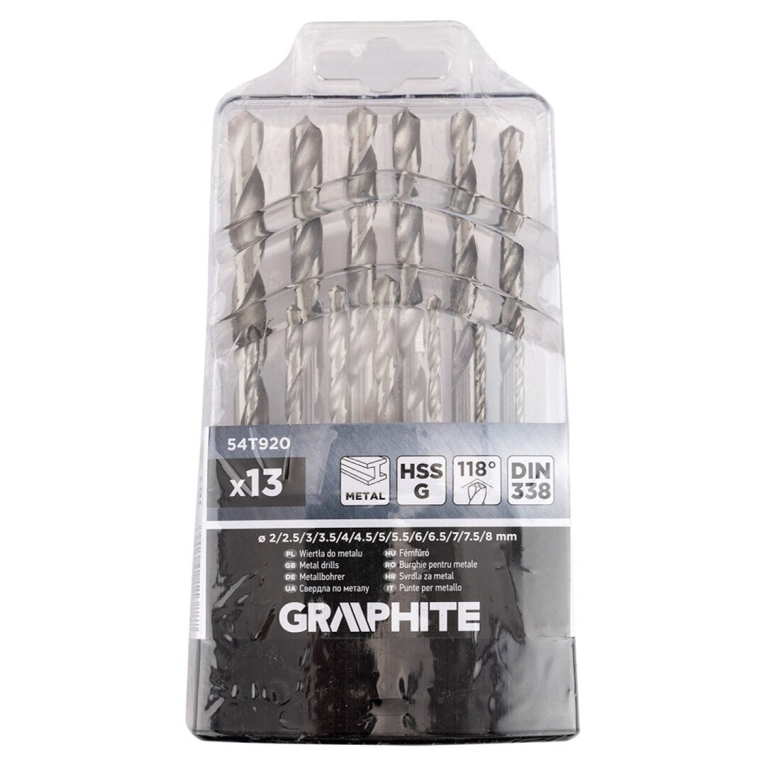 HSS -G metalo grąžtai, 2–8 mm, rinkinys 13 vnt. 1