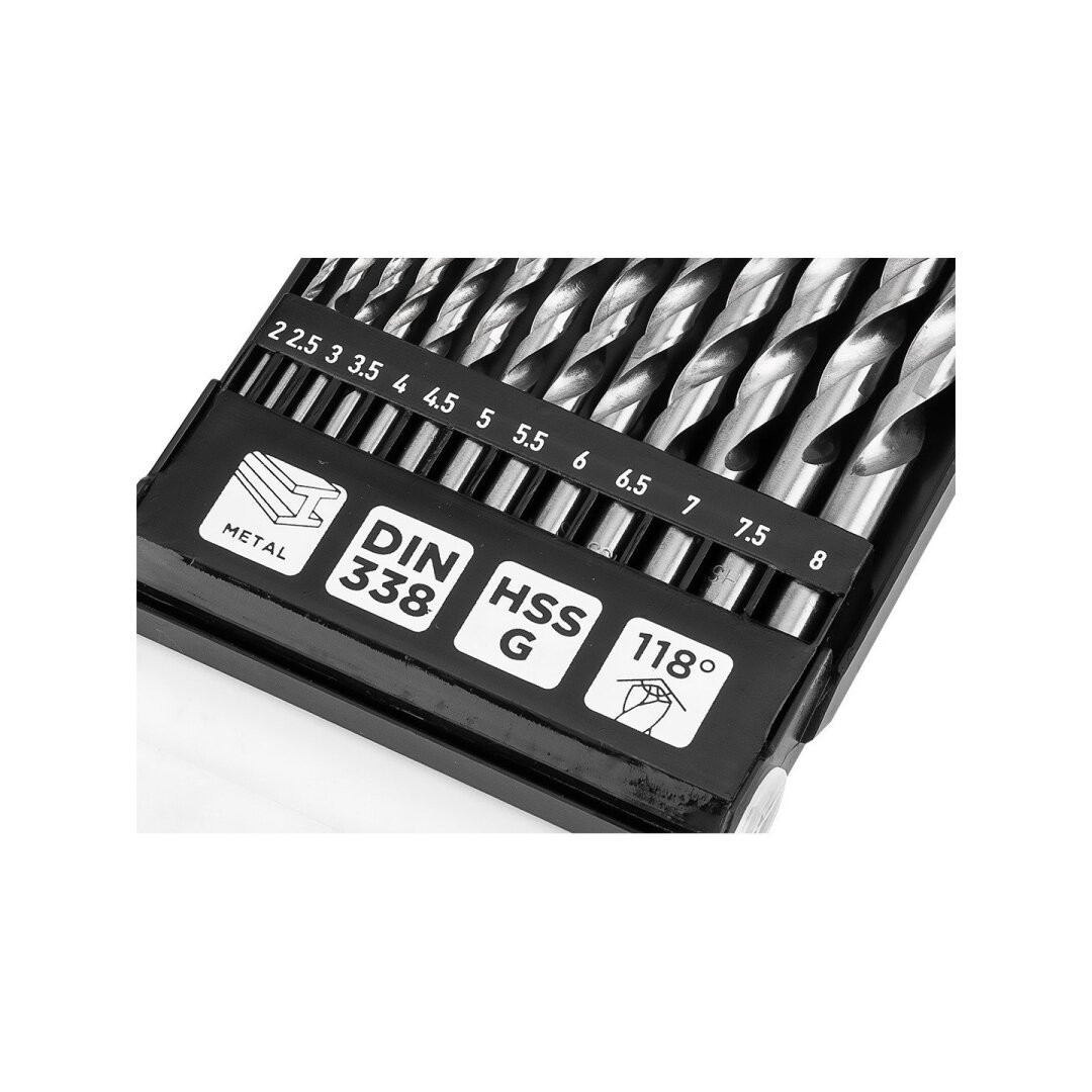 HSS -G metalo grąžtas, 2–8 mm, 13 vnt. Rinkinys 2