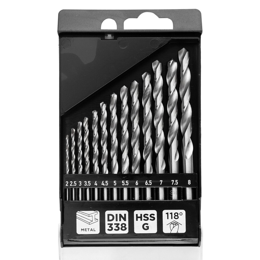 HSS -G metalo grąžtas, 2–8 mm, 13 vnt. Rinkinys 3 HSS -G metalo grąžtas, 2–8 mm, 13 vnt. Rinkinys 3