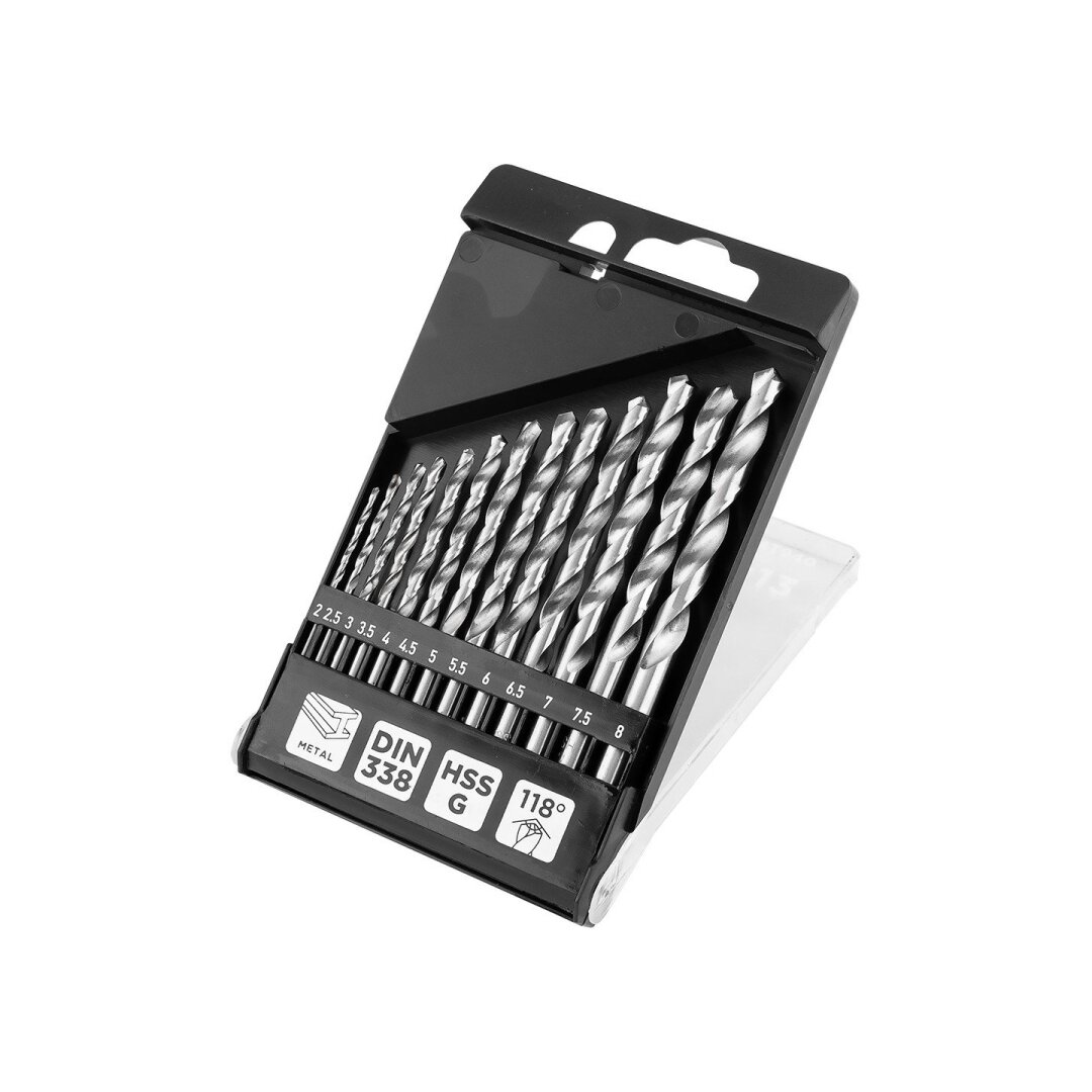 HSS -G metalo grąžtas, 2–8 mm, 13 vnt. Rinkinys HSS -G metalo grąžtas, 2–8 mm, 13 vnt. Rinkinys