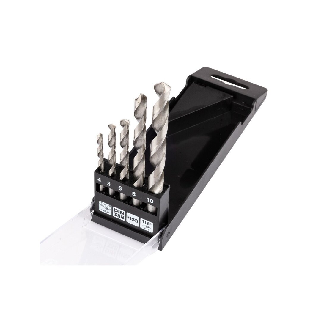 „HSS Metalo“ grąžtai, 4–10 mm, rinkinys 5 vnt.