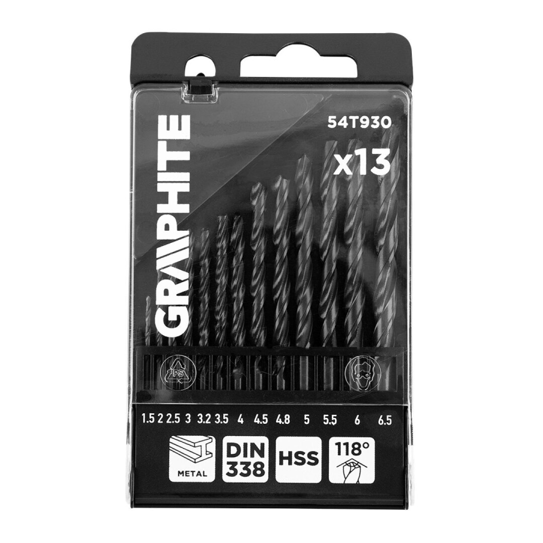 „HSS Metalo grąžtas“, 1,5–6,5 mm, nustatytas 13 kompiuterių 2