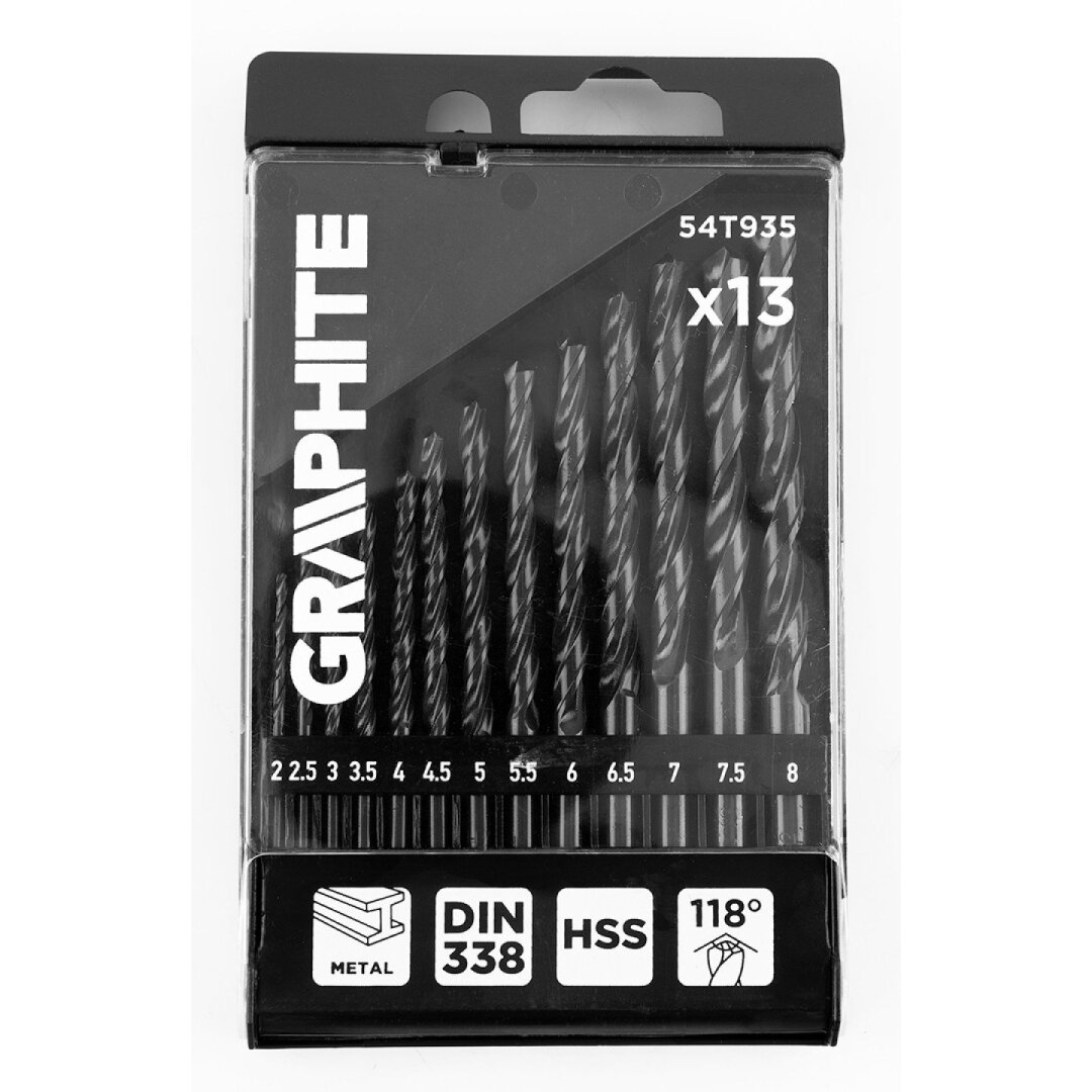 „HSS Metalo grąžtas“, 2–8 mm, 13 vnt. Rinkinys 2 „HSS Metalo grąžtas“, 2–8 mm, 13 vnt. Rinkinys 2