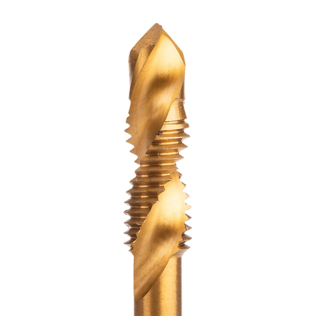 HSS TiN sriegimo grąžtas, M10x1.5 mm, šešiabriaunis 1