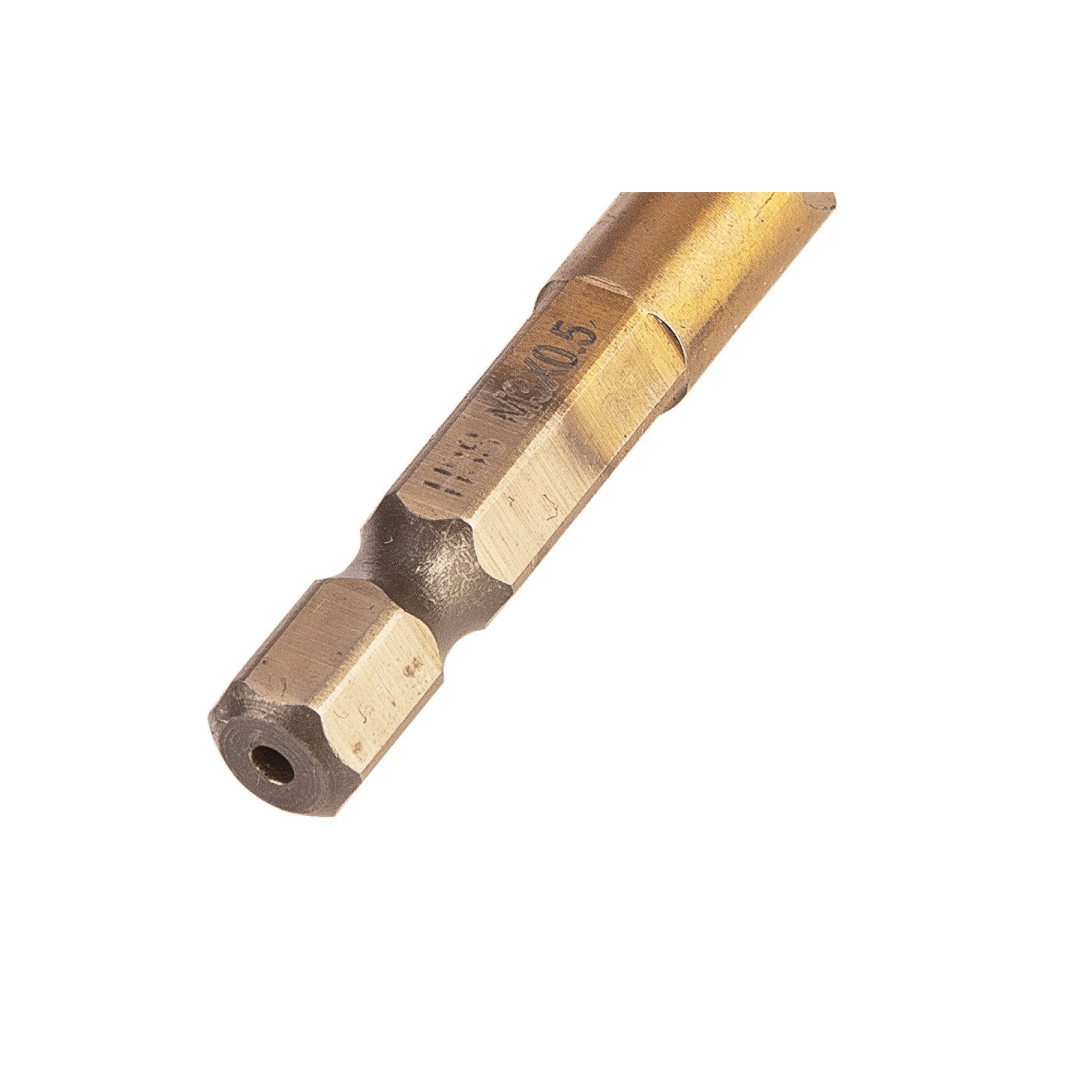HSS TiN sriegimo grąžtas, M3x0,5 mm, šešiabriaunis 4