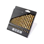 HSS TiN metalo grąžtas, 1 - 10 mm, nustatytas 19 vnt.
