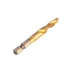 HSS TiN sriegimo grąžtas, M6x1 mm, šešiabriaunis