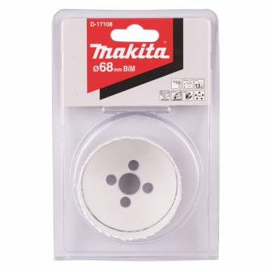 HSS Bi-Metal gręžimo karūna 68mm Makita D-17108 1 HSS Bi-Metal gręžimo karūna 68mm Makita D-17108 1