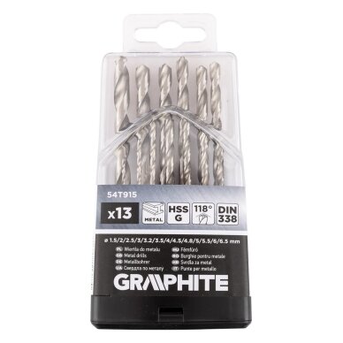 HSS -G metalo grąžtai, 1,5–6,5 mm, nustatytas 13 kompiuterių 2 HSS -G metalo grąžtai, 1,5–6,5 mm, nustatytas 13 kompiuterių 2