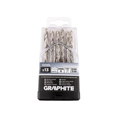 HSS -G metalo grąžtai, 1,5–6,5 mm, nustatytas 13 kompiuterių