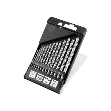 HSS -G metalo grąžtas, 2–8 mm, 13 vnt. Rinkinys