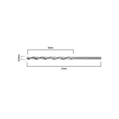 HSS metalo grąžtai, DIN 338, 3 mm, 2 vnt. 8