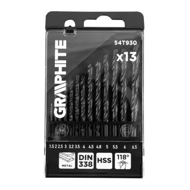 „HSS Metalo grąžtas“, 1,5–6,5 mm, nustatytas 13 kompiuterių 2 „HSS Metalo grąžtas“, 1,5–6,5 mm, nustatytas 13 kompiuterių 2