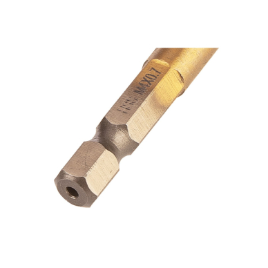 HSS TiN sriegimo grąžtas, M4x0,7 mm, šešiabriaunis 4 HSS TiN sriegimo grąžtas, M4x0,7 mm, šešiabriaunis 4