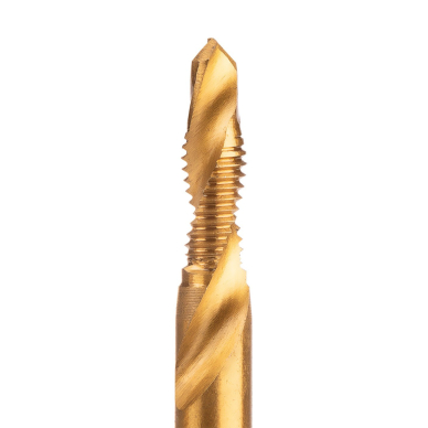 HSS TiN sriegimo grąžtas, M6x1 mm, šešiabriaunis 2
