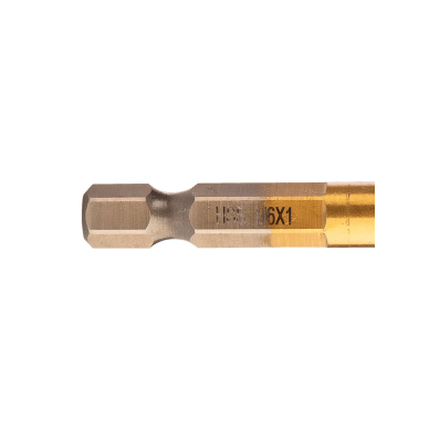 HSS TiN sriegimo grąžtas, M6x1 mm, šešiabriaunis 3