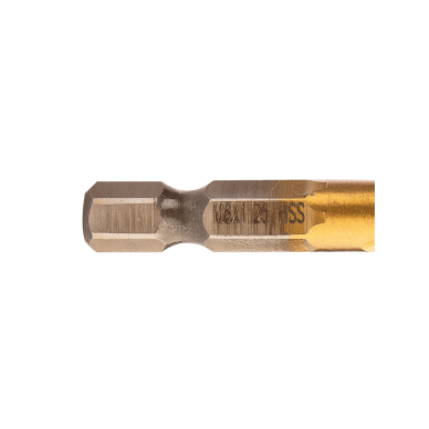 HSS TiN sriegimo grąžtas, M8x1,25 mm, šešiabriaunis 3