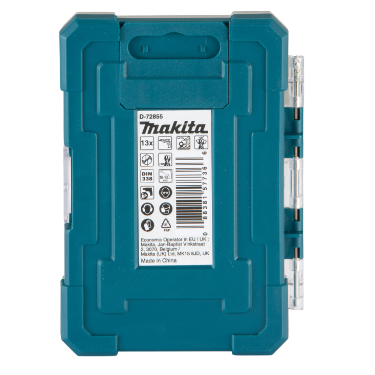 HSS-TiN metalo grąžų rinkinys iš 13 vnt. Makita D-72855 1 HSS-TiN metalo grąžų rinkinys iš 13 vnt. Makita D-72855 1