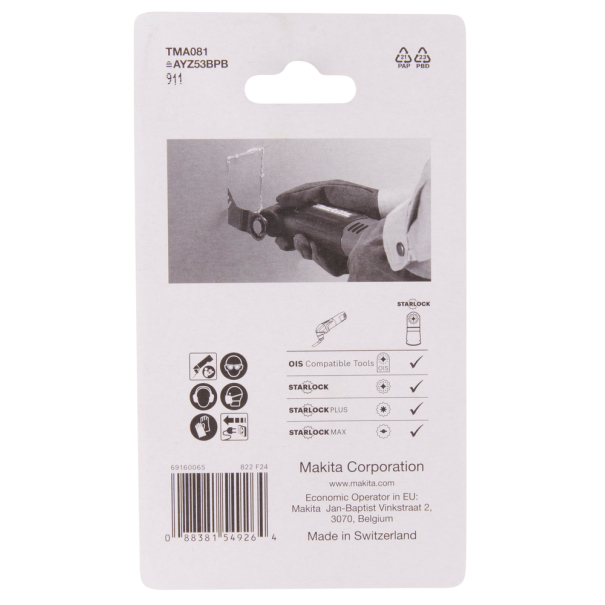 Įgilinamieji pjovimo diskai Makita B-69777, 53 TMA081, BIM, STARLOCK 2 Įgilinamieji pjovimo diskai Makita B-69777, 53 TMA081, BIM, STARLOCK 2