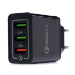 Įkroviklis 220V greito krovimo 2xUSB/2.1A +1USB/QC