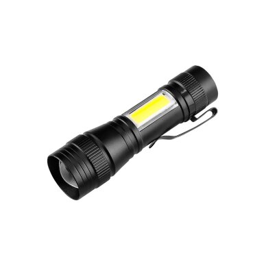 Įkraunamas žibintuvėlis XPE+COB 220 LM