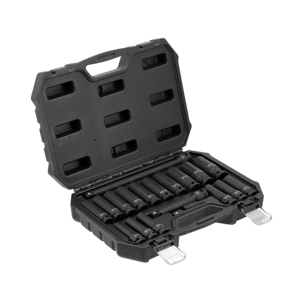 Ilgų smūginių galvučių rinkinys 1/2" | 8-24 mm | 19 vnt (YT-10556)