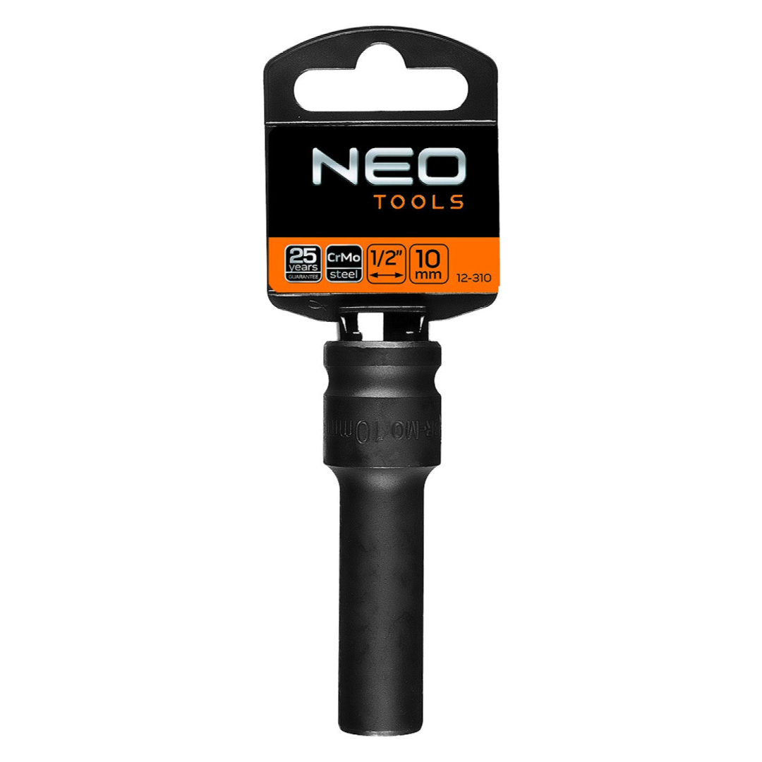 Ilga smūginė galvutė 1/2'', 10 mm, Cr-Mo 1 Ilga smūginė galvutė 1/2'', 10 mm, Cr-Mo 1