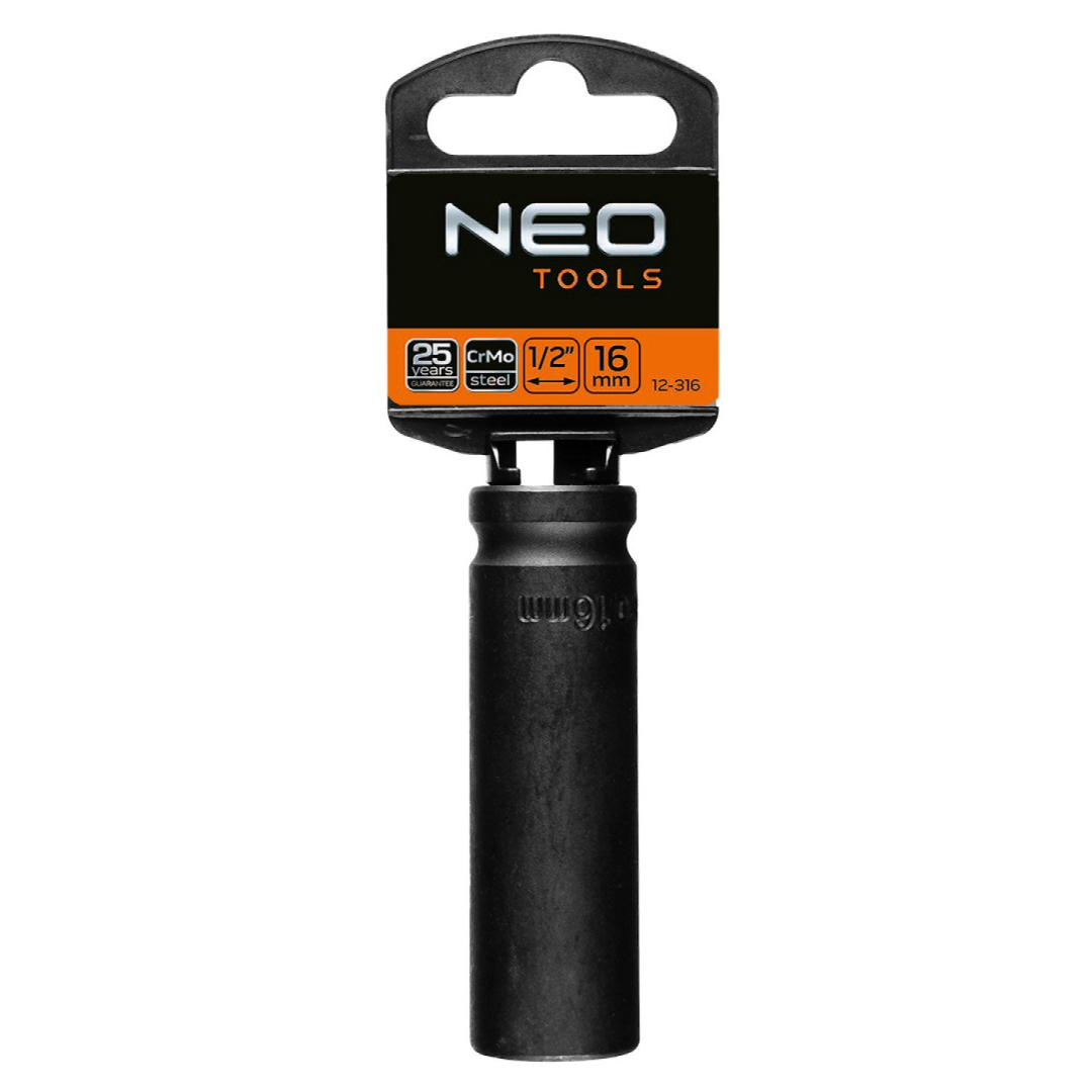 Ilga smūginė galvutė 1/2'', 16 mm, Cr-Mo 1
