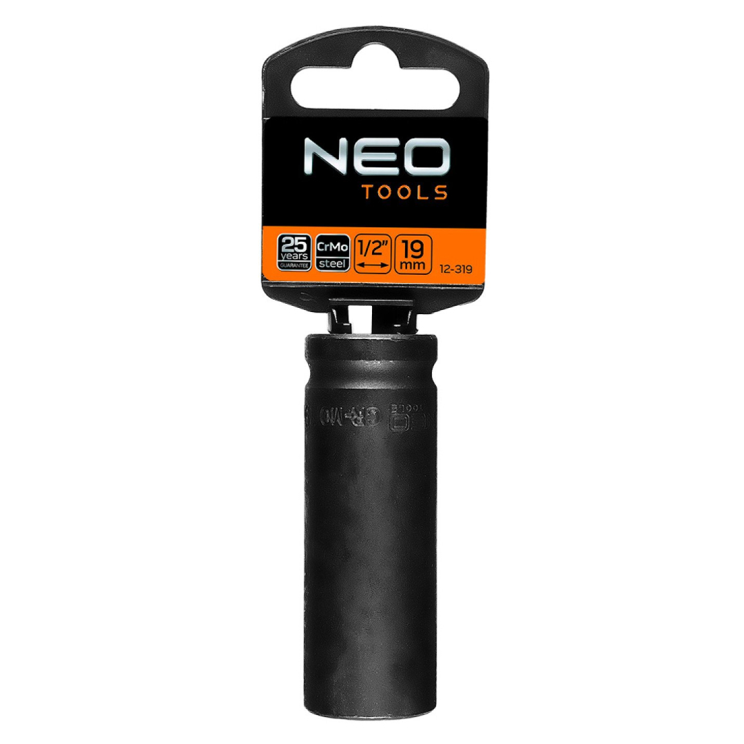 Ilga smūginė galvutė 1/2'', 19 mm, Cr-Mo 1 Ilga smūginė galvutė 1/2'', 19 mm, Cr-Mo 1