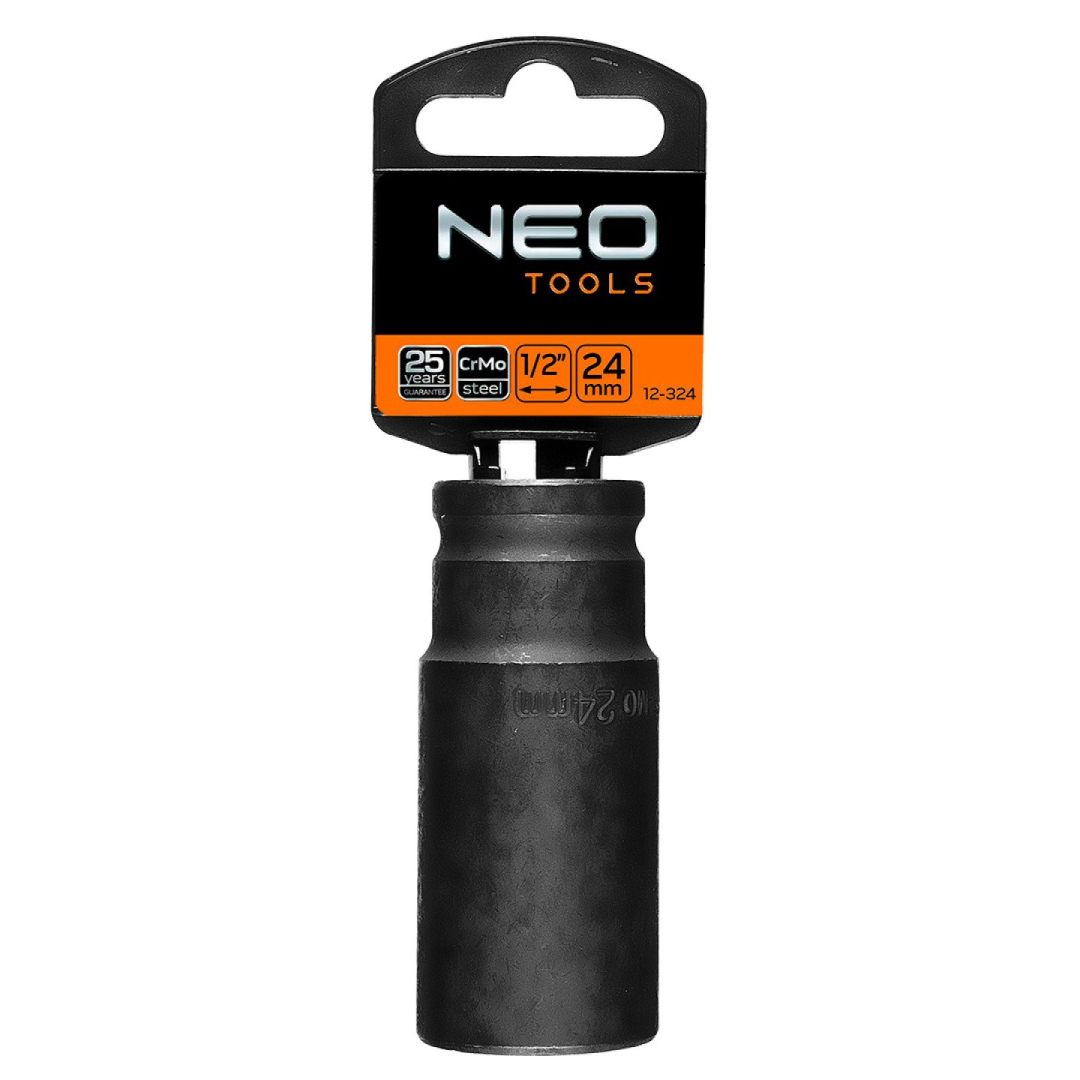 Ilga smūginė galvutė 1/2'', 24 mm, Cr-Mo 1 Ilga smūginė galvutė 1/2'', 24 mm, Cr-Mo 1