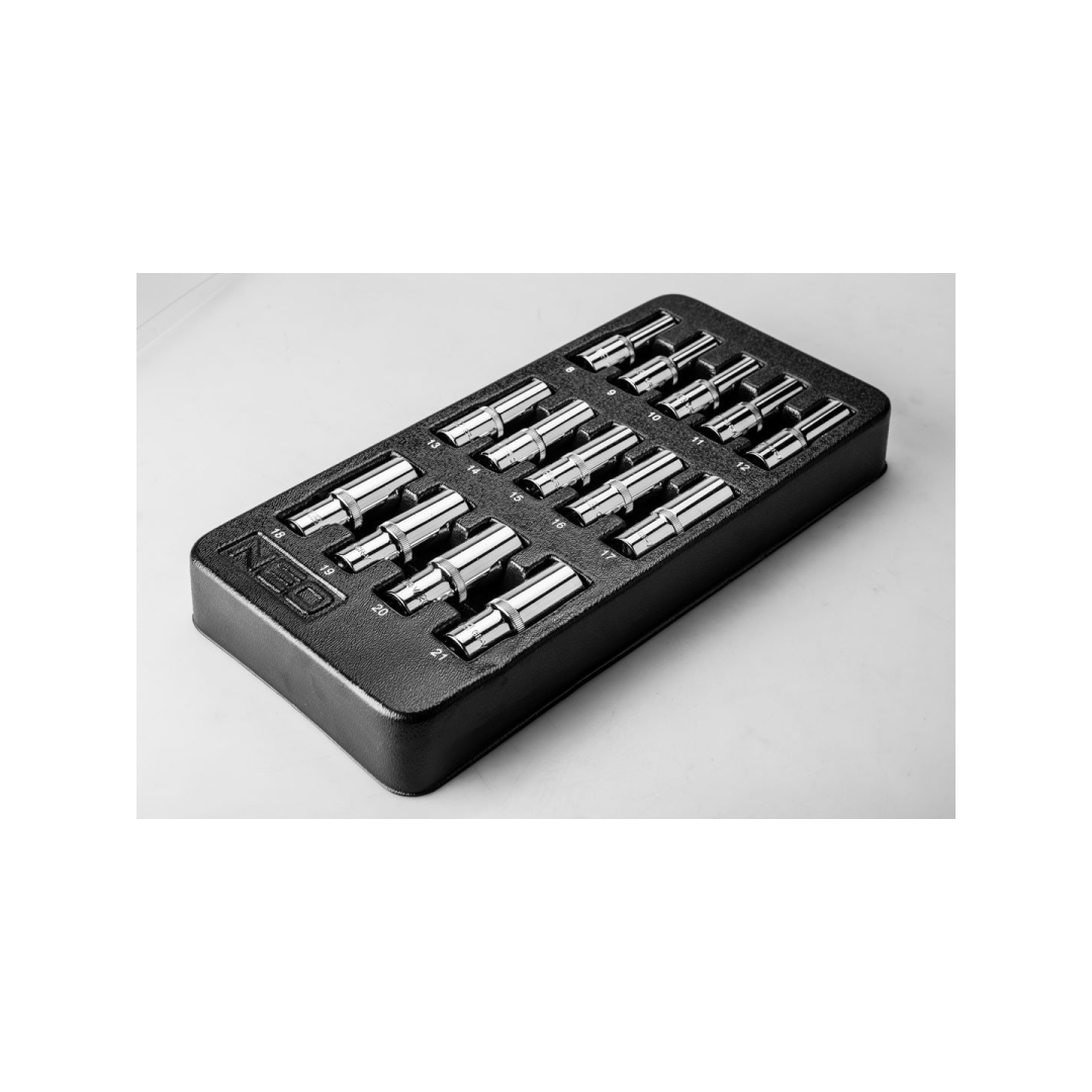 Ilgų galvičių rinkinys 1/2, 14 vnt., 8-21 mm 2