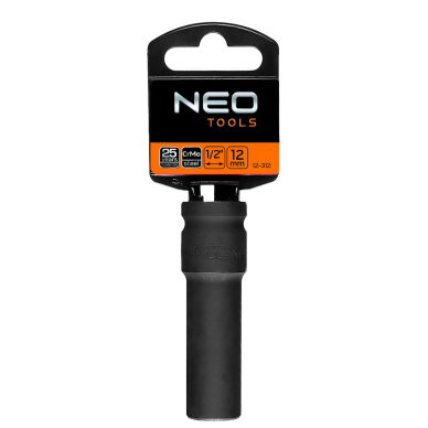 Ilga smūginė galvutė 1/2'', 12 mm, Cr-Mo 1