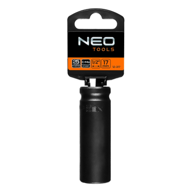 Ilga smūginė galvutė 1/2'', 17 mm, Cr-Mo 1 Ilga smūginė galvutė 1/2'', 17 mm, Cr-Mo 1